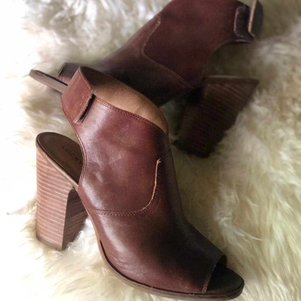 LUCKY BRAND leather mule heels